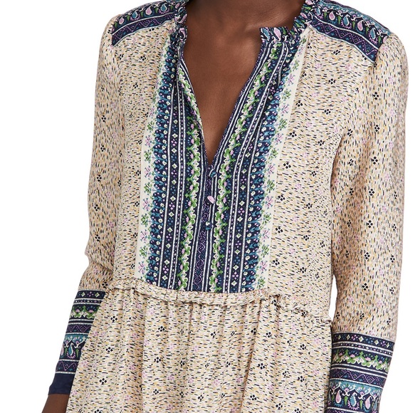 VERONICA BEARD BOHO FLORAL SILK MINI DRESS SIZE 4 - Picture 10 of 13